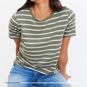 Luxe Striped *V-Neck* Tee